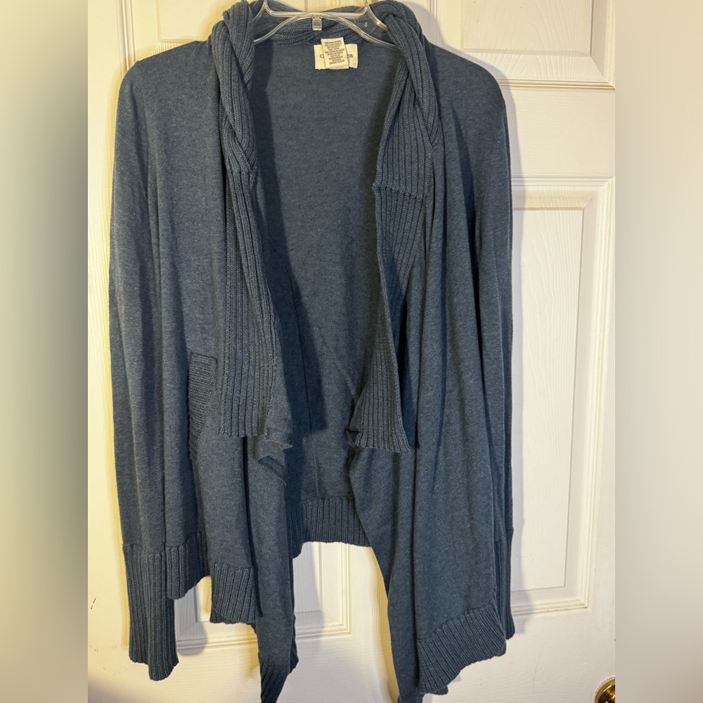 Elegant Blue Open Front Cardigan